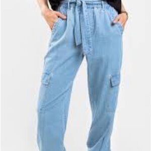 Harper Heritage size small paper bag denim joggers